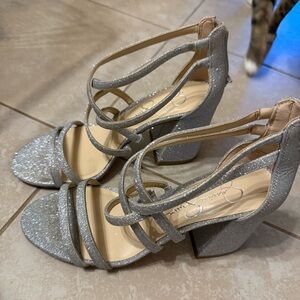 Chic Silver Glitter Heels